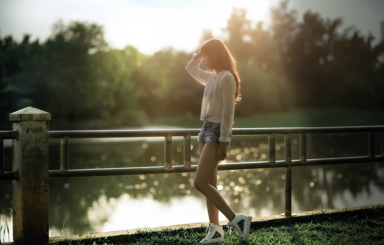 Photo wallpaper girl, pose, background