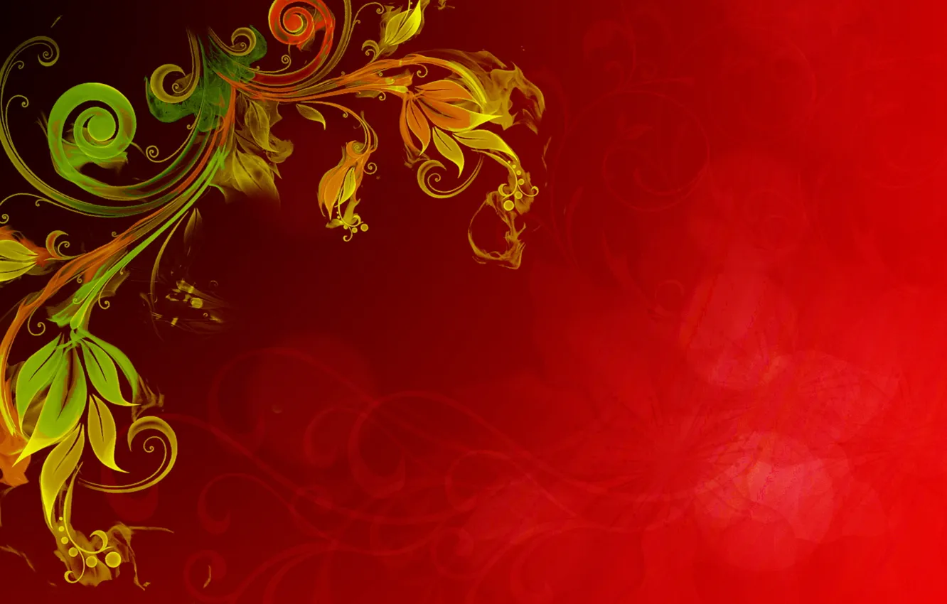 Photo wallpaper flower, yellow, red, glare, background, fire, plant, texture