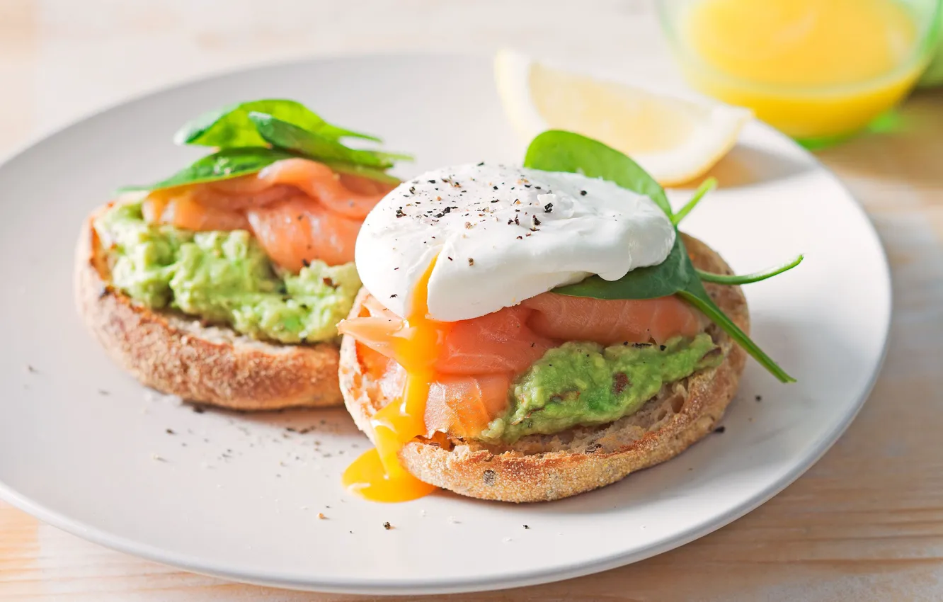 Photo wallpaper eggs, vegetables, Burger