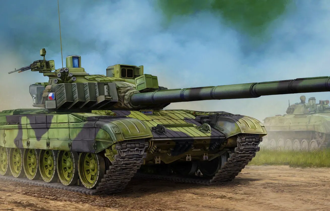Photo wallpaper war, art, painting, tank, Czech T-72M4CZ MBT