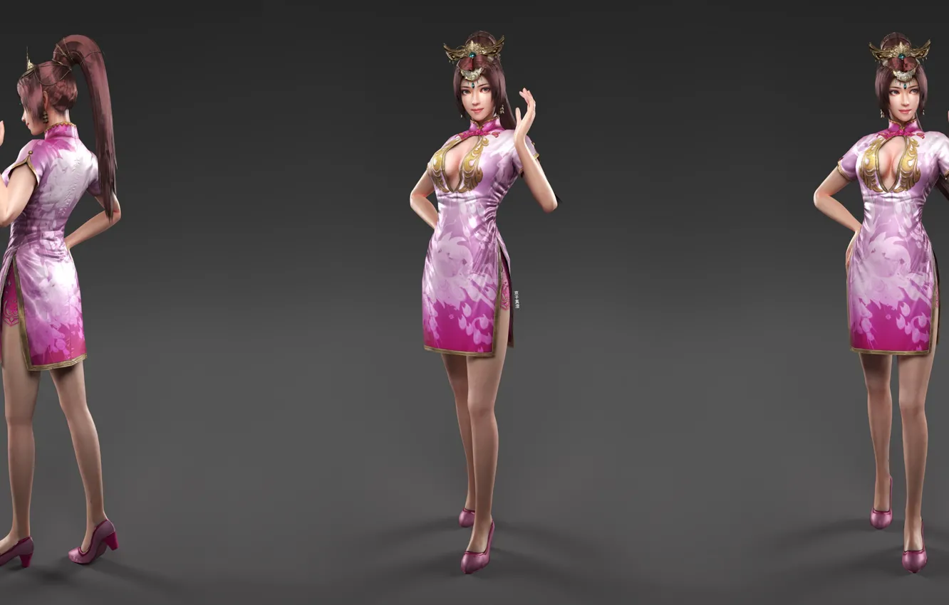 Photo wallpaper girl, background, Asian