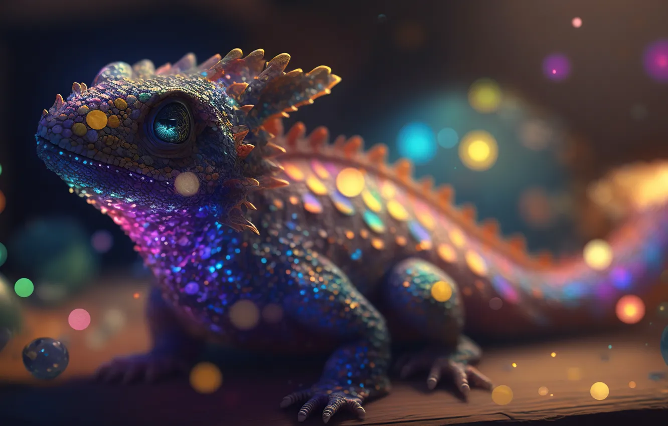 Photo wallpaper cub, dragon, neural network