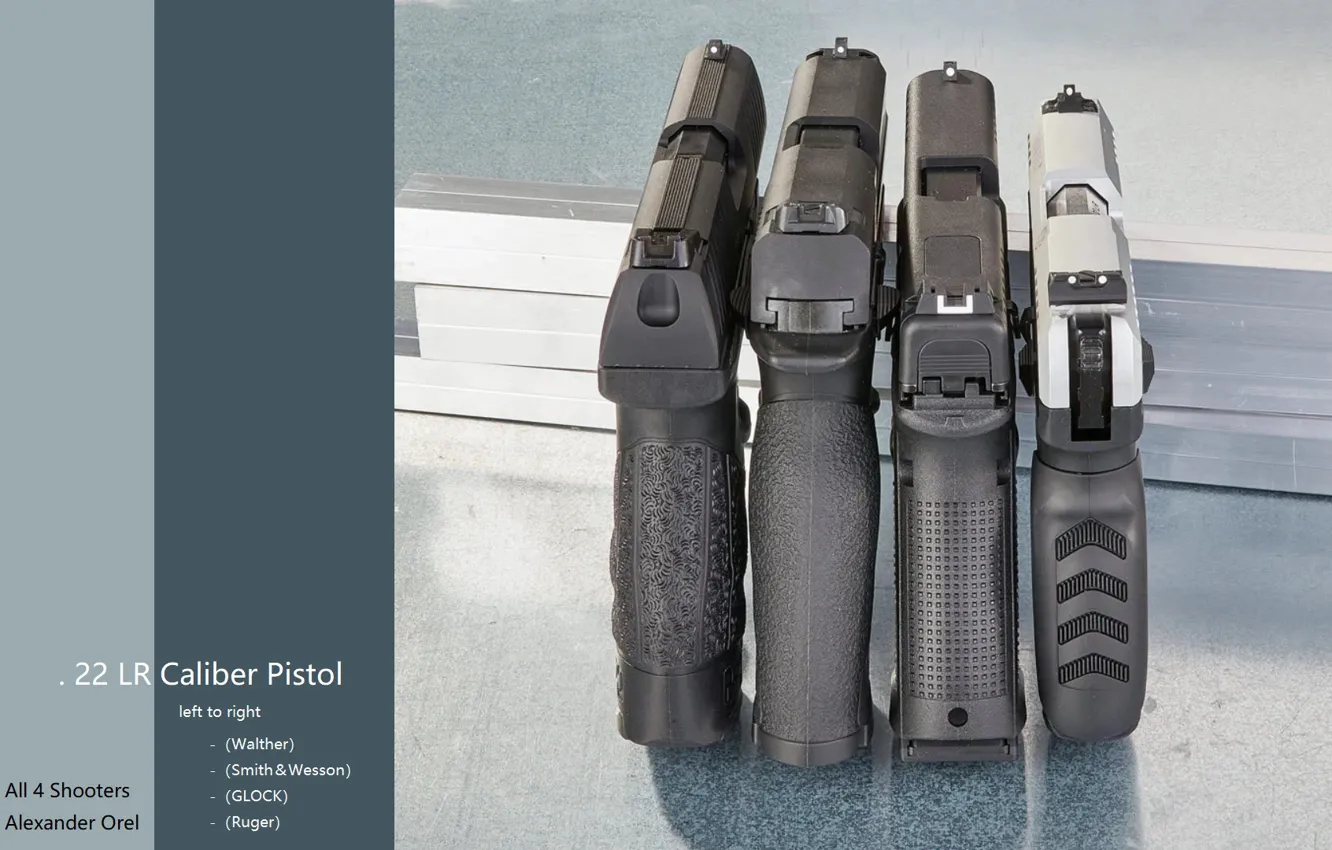 Photo wallpaper pistol, weapon, Glock, Ruger, Walther, Four, back ass, Smith＆Wesson