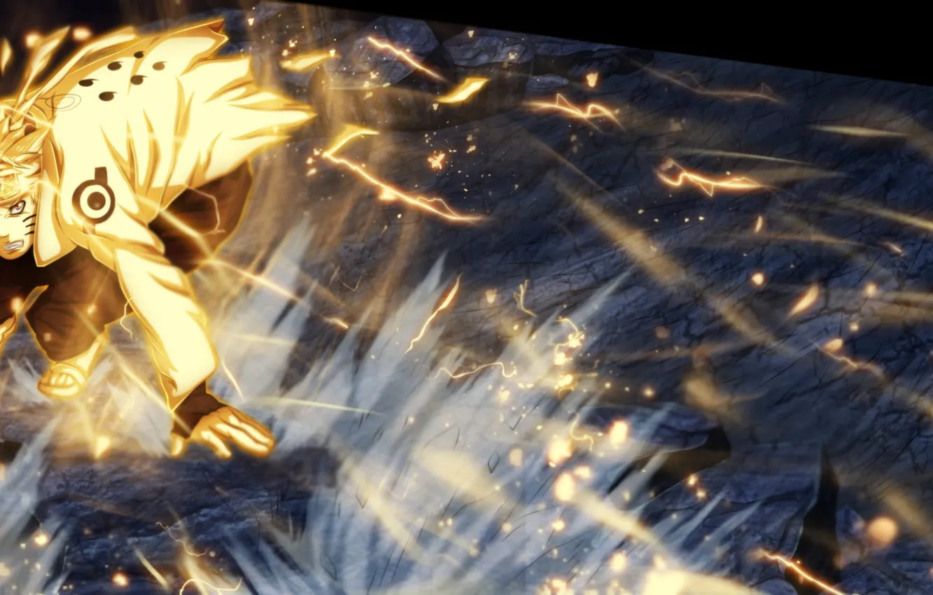 Photo wallpaper magic, anime, art, battle, guy, Naruto, Uzumaki Naruto, wershe