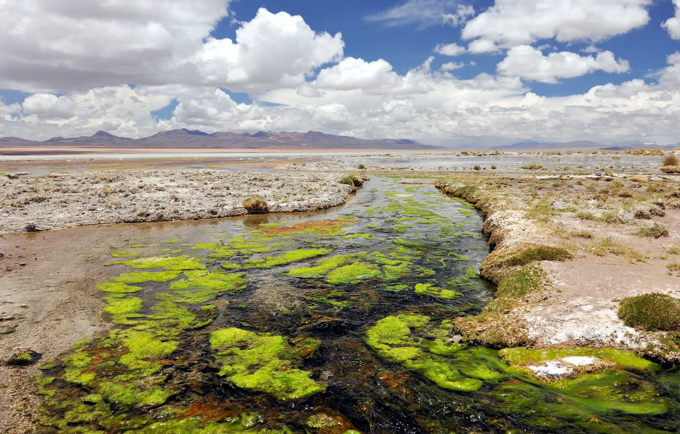 Photo wallpaper landscape, mountains, river, valley