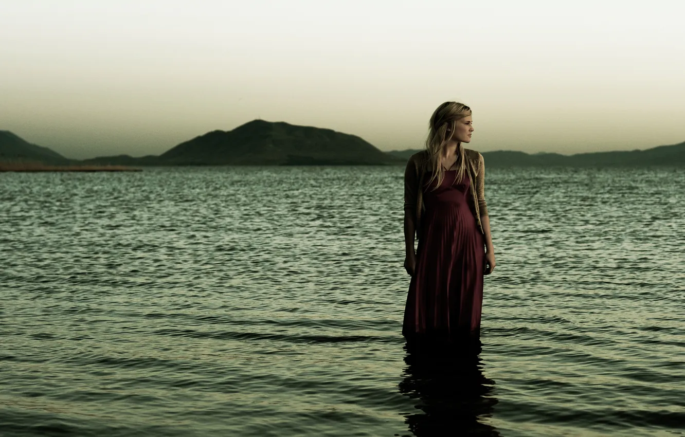 Photo wallpaper sea, girl, calm, tranquility, late night alumni, LNA