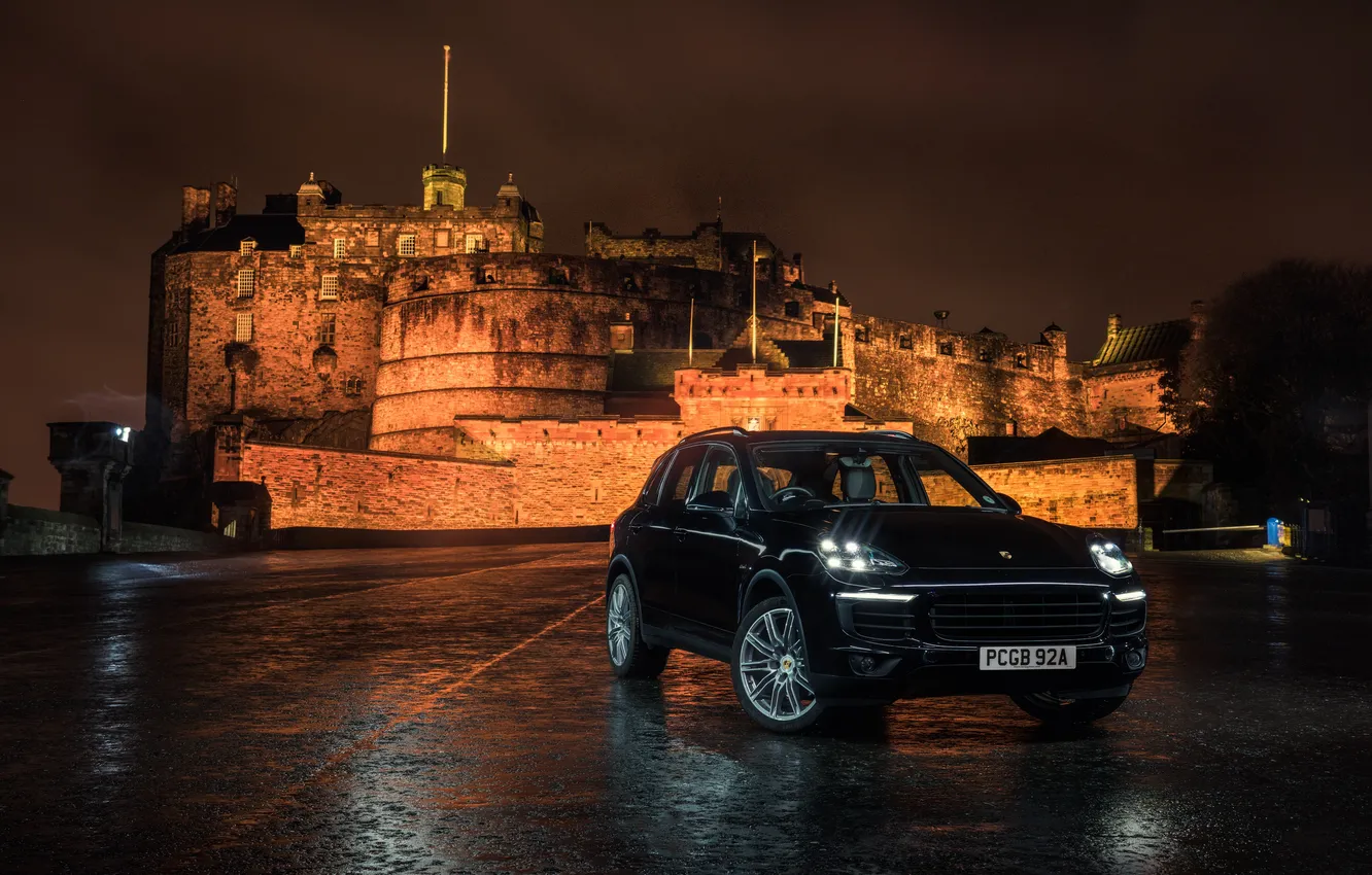 Photo wallpaper black, Porsche, Porsche, Cayenne, Cayenne S