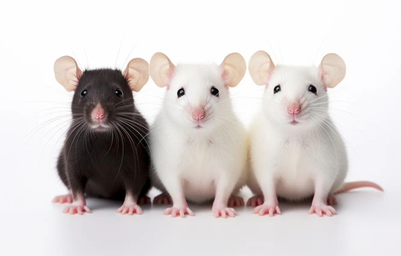 Photo wallpaper Line, rats, standing, close up