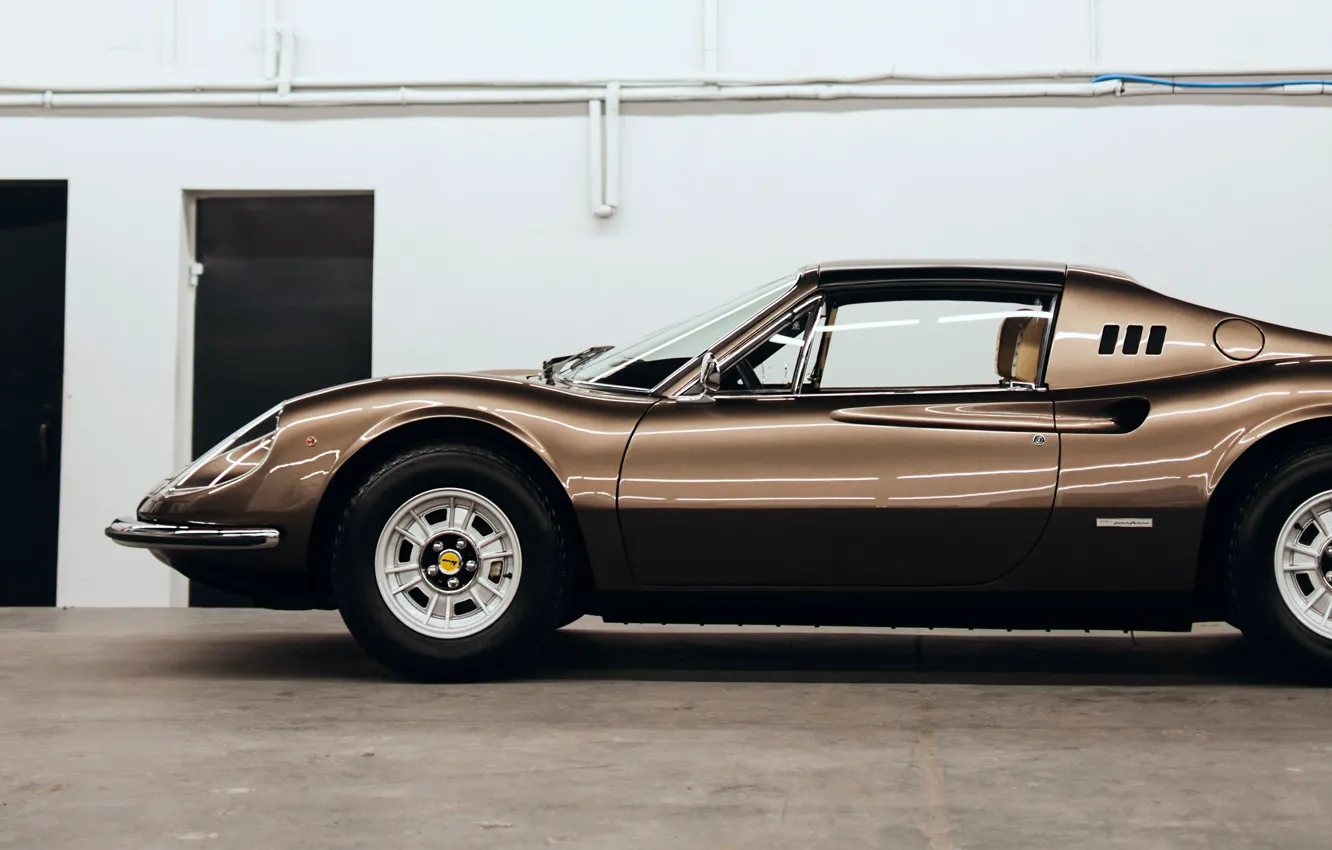 Photo wallpaper Ferrari, 1973, Sports car, Dino, Ferrari Dino 246 GTS