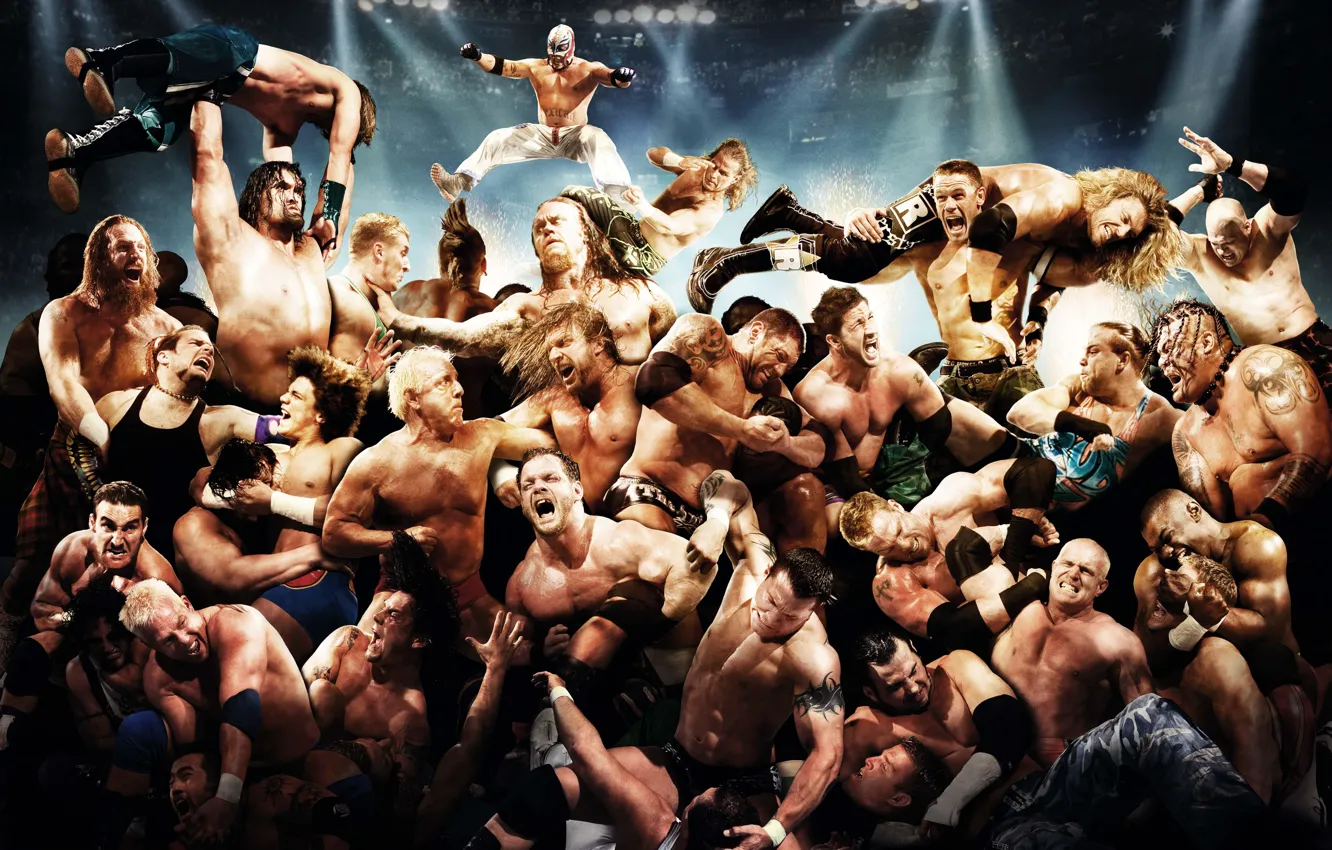 Photo wallpaper Matt Hardy, Rey Mysterio, Umaga, CM Punk, WWE, Jeff Hardy, Kane, The Animal