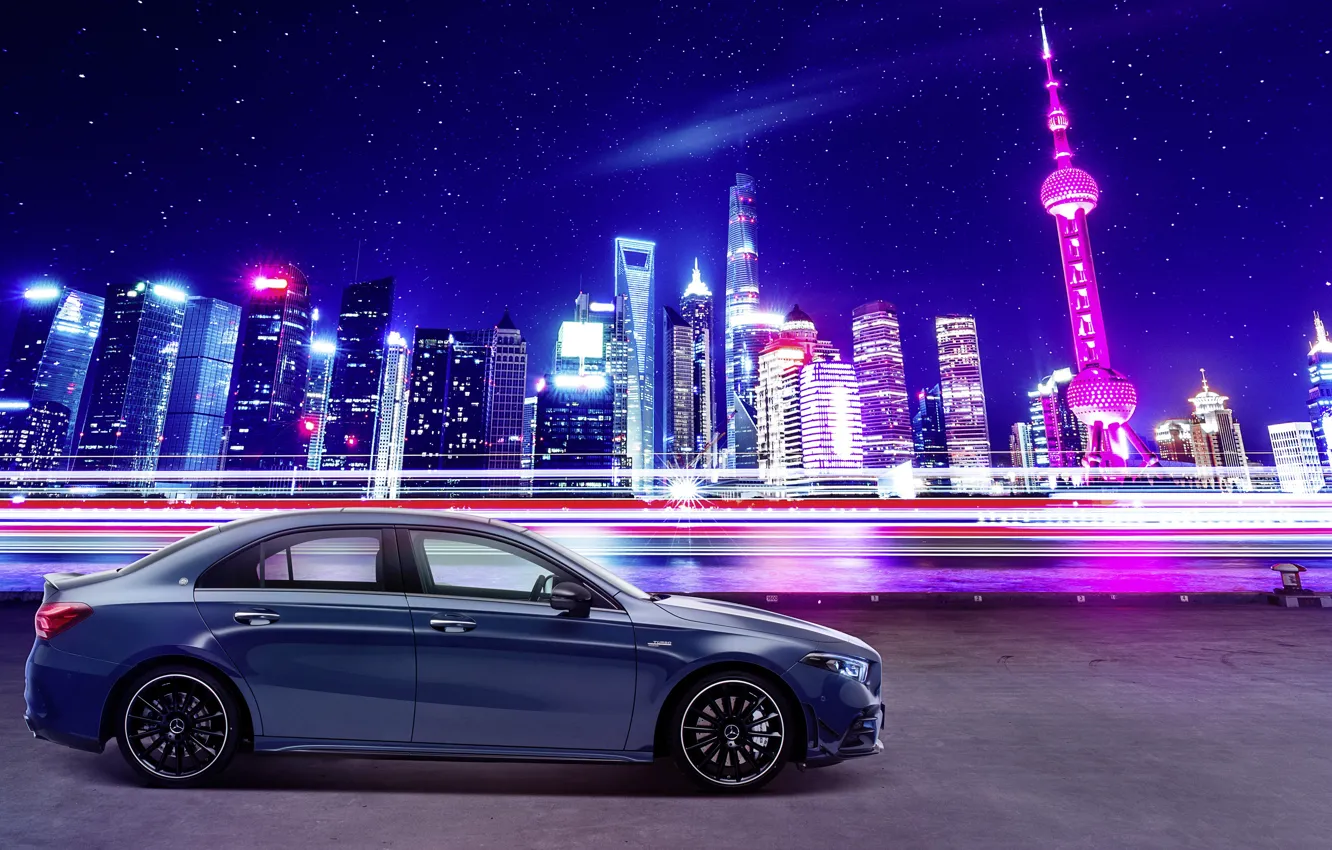 Photo wallpaper China, Mercedes-Benz, Shanghai, AMG, 4MATIC, A-Class, 2019, A35 L