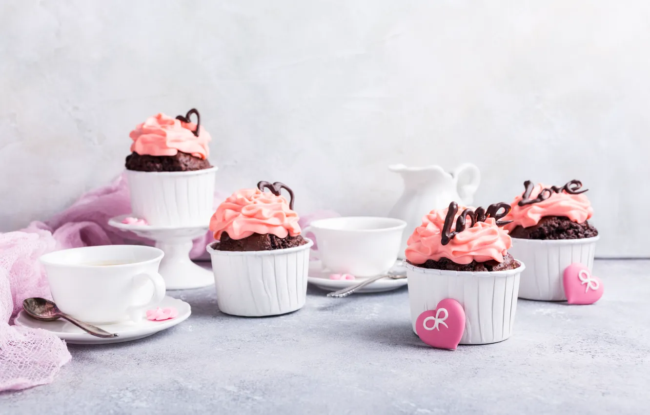 Photo wallpaper cake, dessert, chocolate, cupcakes, Iryna Melnyk