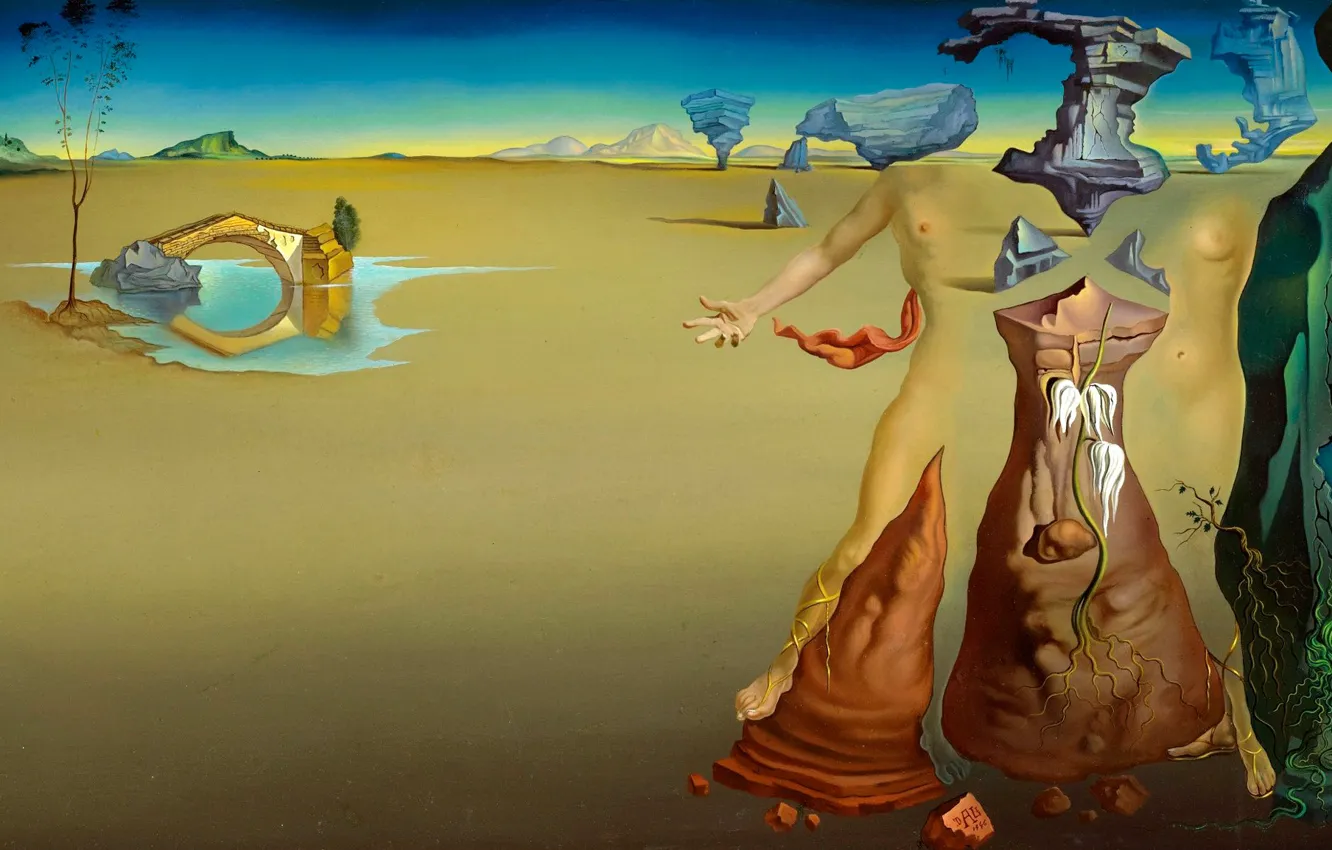 Photo wallpaper surrealism, picture, Salvador Dali, Salvador Dali, Oasis
