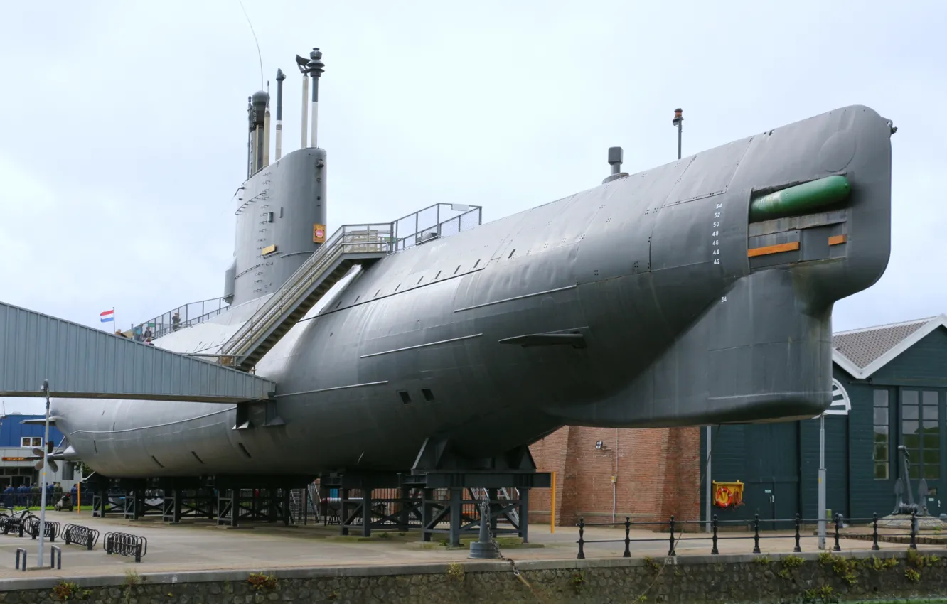Photo wallpaper submarine, Museum, Netherlands, U-Boat Tuna