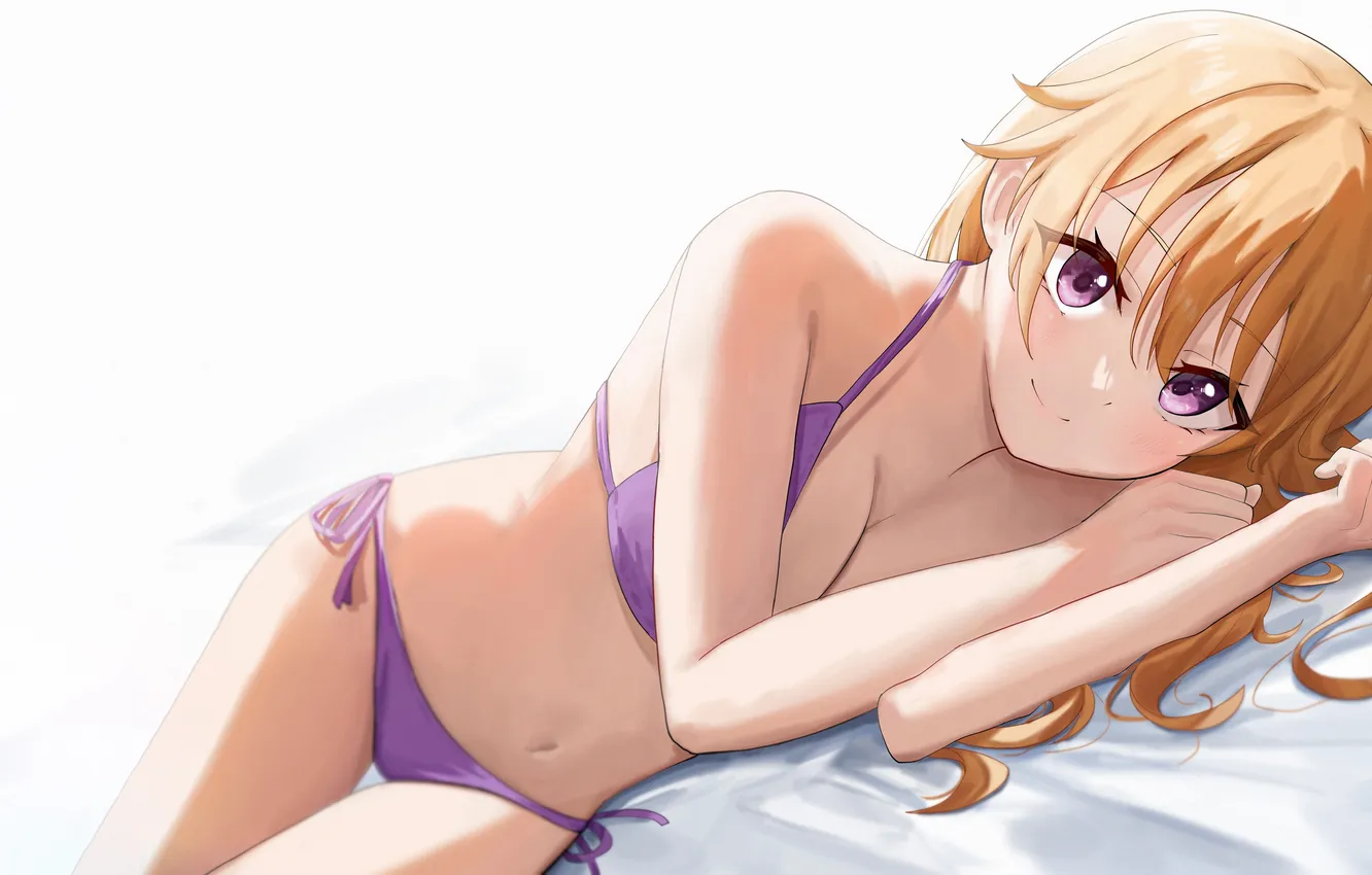 Photo wallpaper girl, sexy, cleavage, long hair, boobs, sexy girl, anime, beautiful