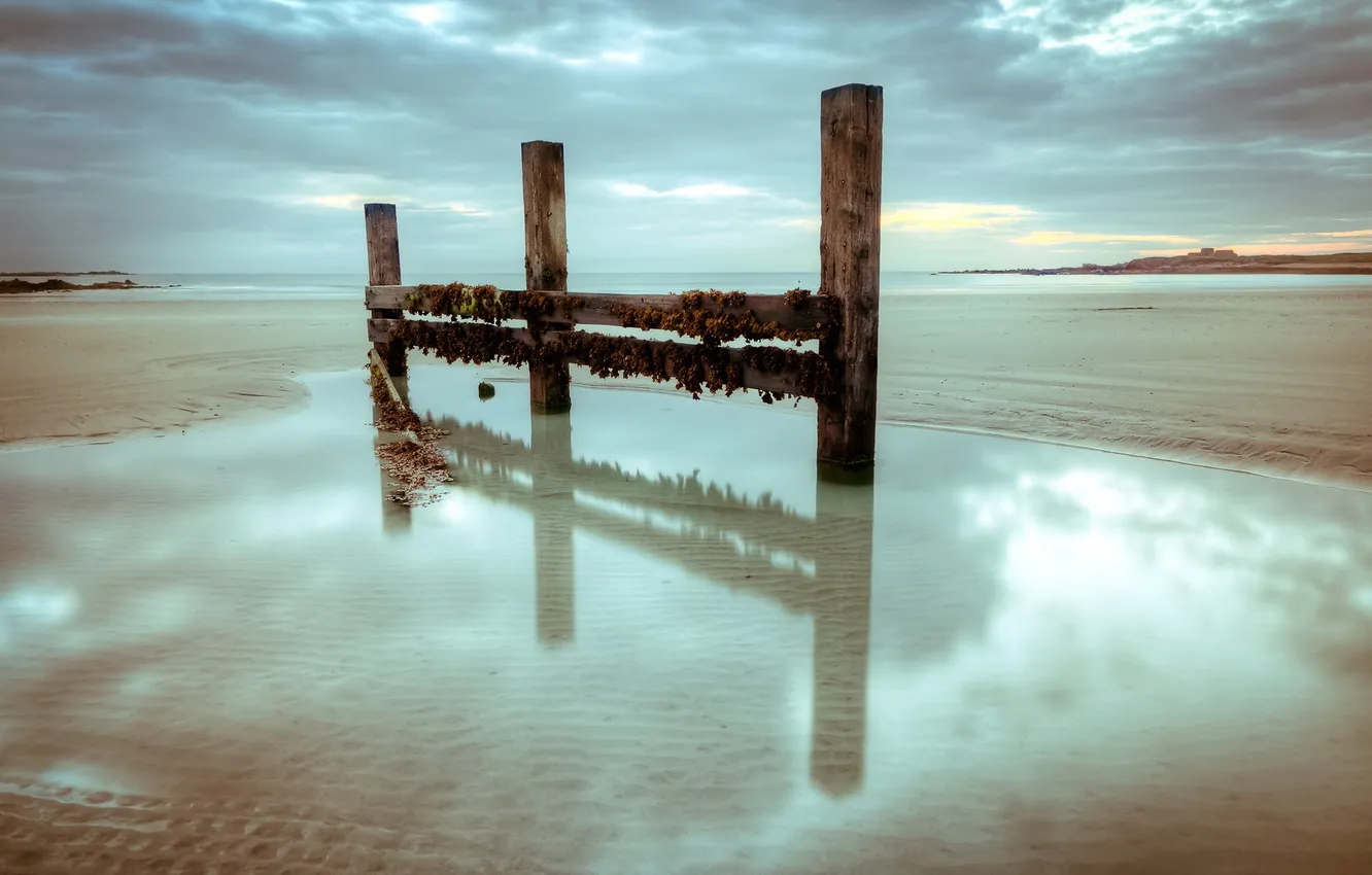 Photo wallpaper sea, the sky, landscape, support