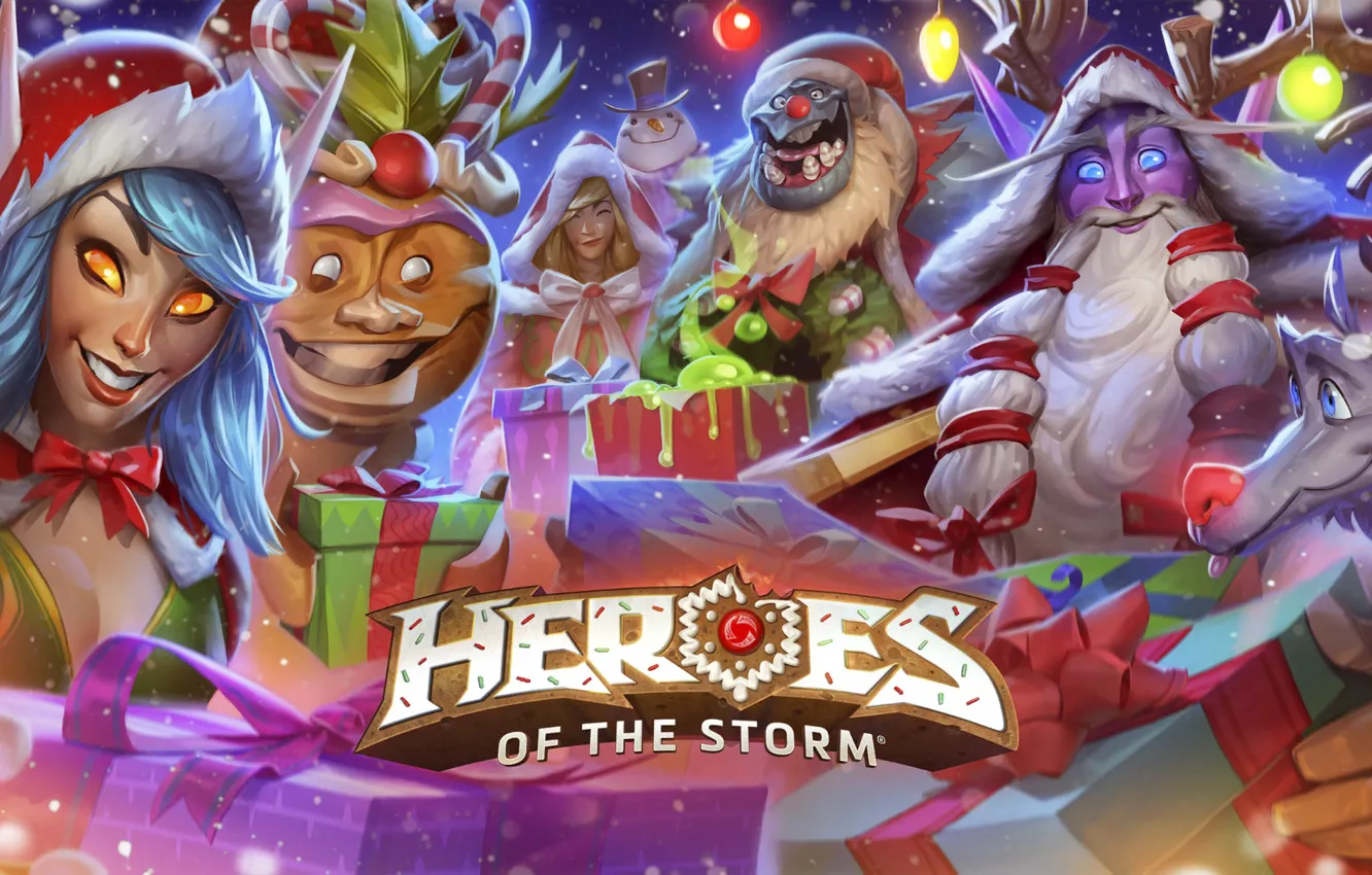 Photo wallpaper New year, Blizzard, New Year, hots, Jaina, Gifts, heroes of the storm, The Malfurion Stormrage