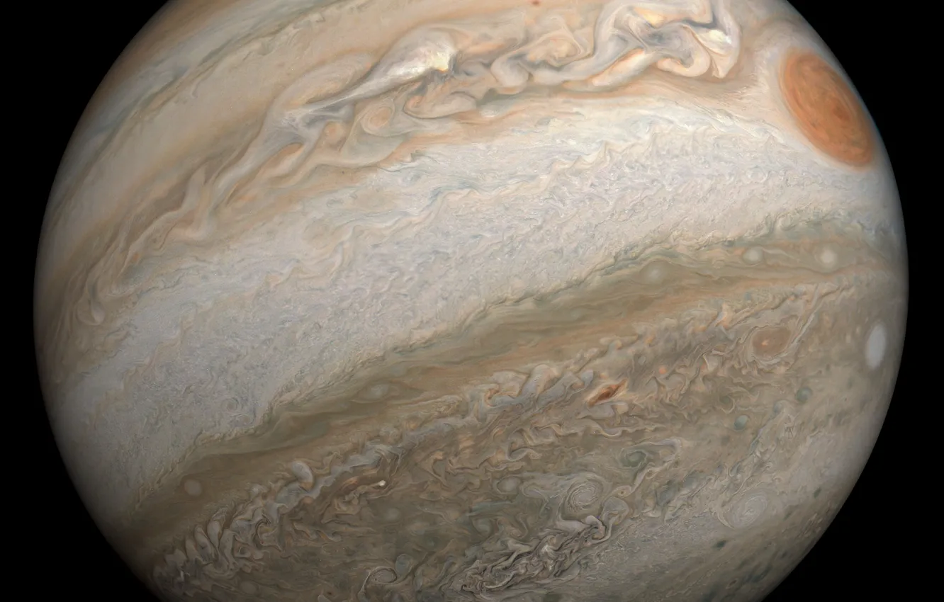 Photo wallpaper space, Jupiter, Solar system, the surface of the planet, Juno, Jupiter, Juno, Kevin M. Gill
