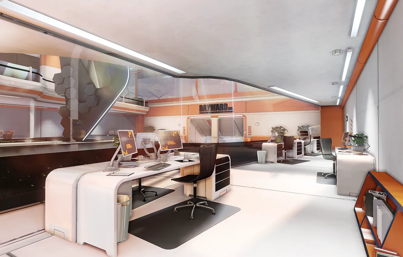 Photo wallpaper interior, the room, Dayward Inc, One-Texture Environment, Department