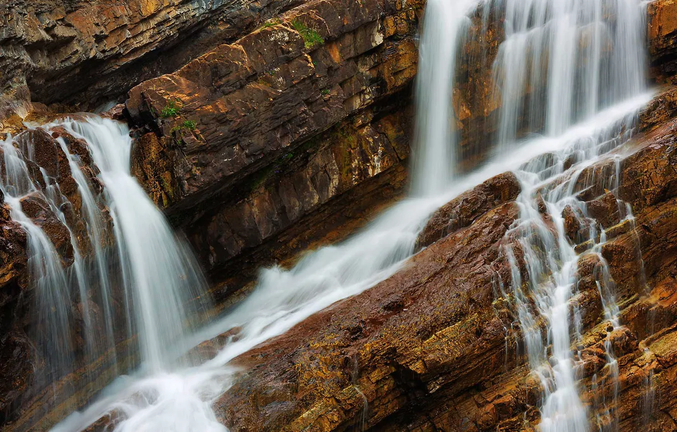 Photo wallpaper rocks, Canada, Albert, Waterton Lakes, falls Cameron