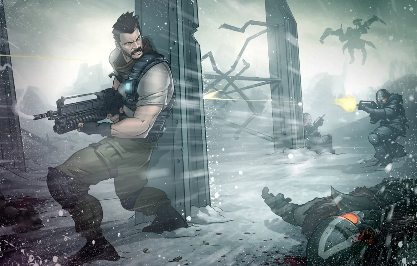 Photo wallpaper machine, art, Killzone 3, Patrick Brown, Tomas Shevchenko