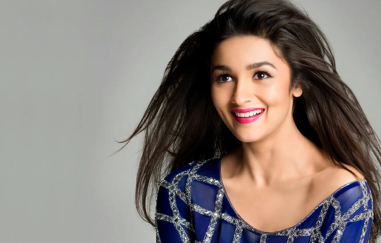 Photo wallpaper smile, India, actress, brunette, Alia Bhatt