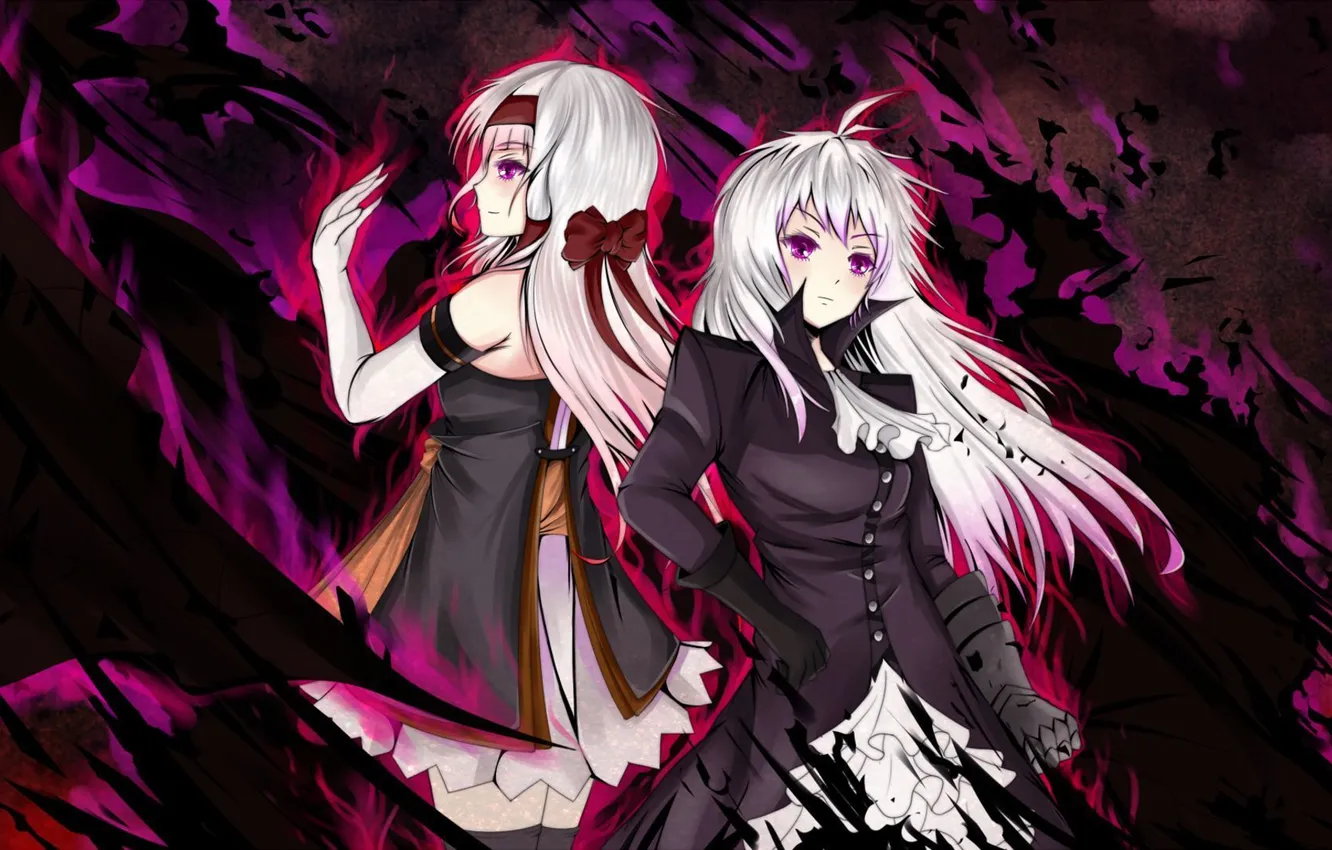 Photo wallpaper look, girl, night, magic