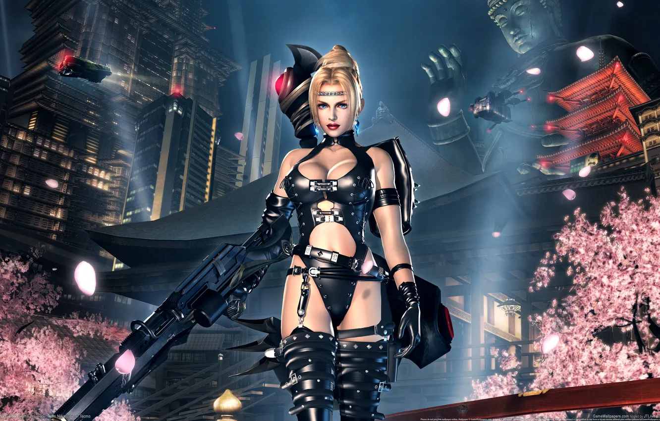 Photo wallpaper girl, ninja, rifle, ninja gaiden sigma 2