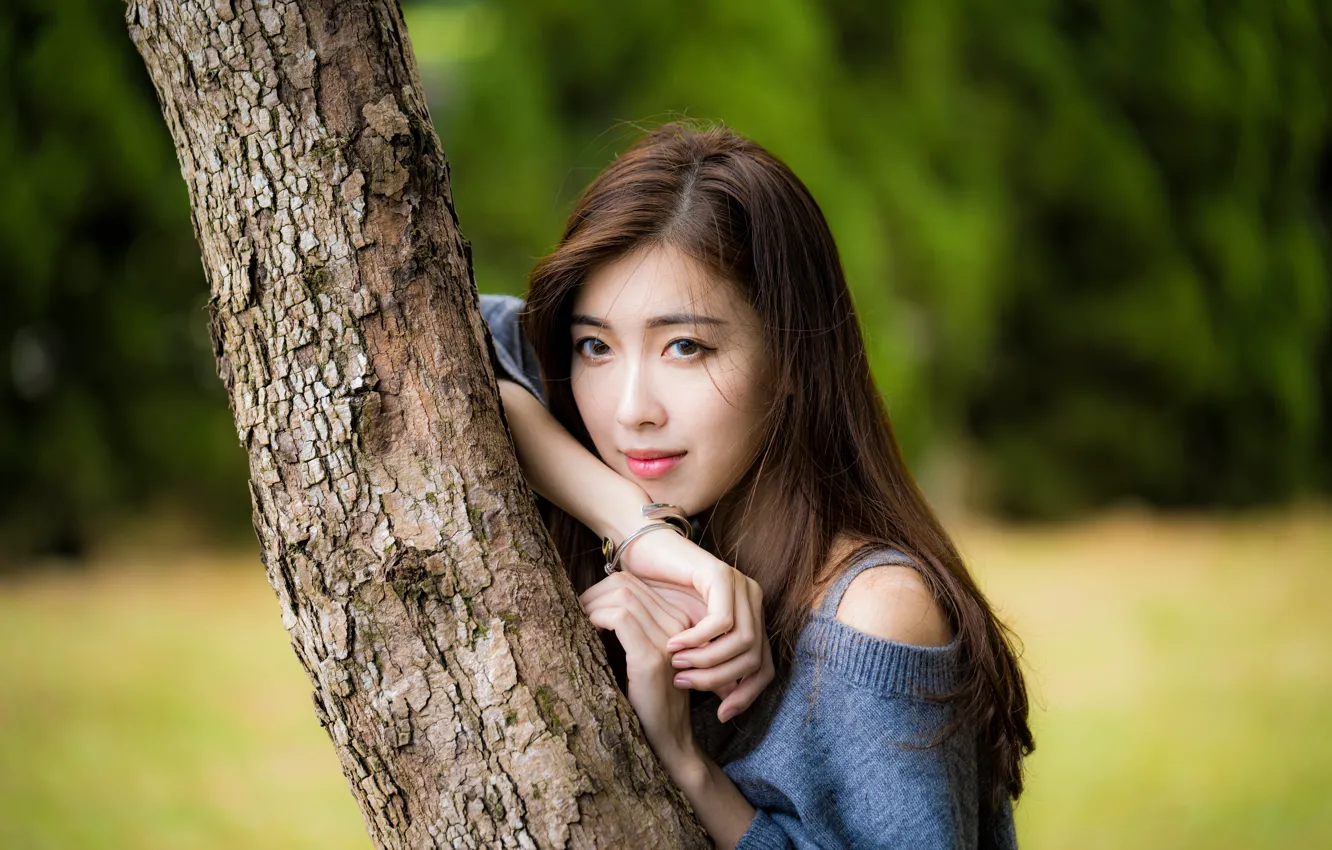 Photo wallpaper look, girl, sweetheart, Asian