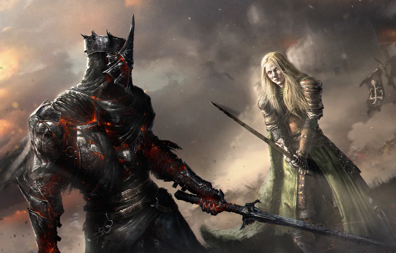 Photo wallpaper figure, the Lord of the rings, art, battle, fantasy, art, The Sorcerer King, The Lord …