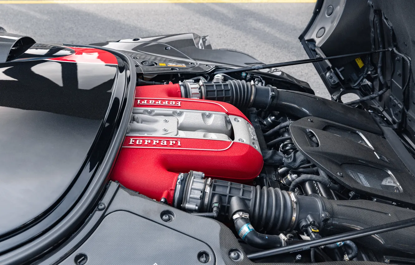 Photo wallpaper Ferrari, supercar, Ferrari, Supercar, the only instance, 2020, Ferrari Monza SP2, car engine