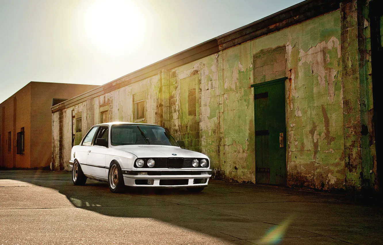 Photo wallpaper white, BMW, BMW, tuning, bbs, E30