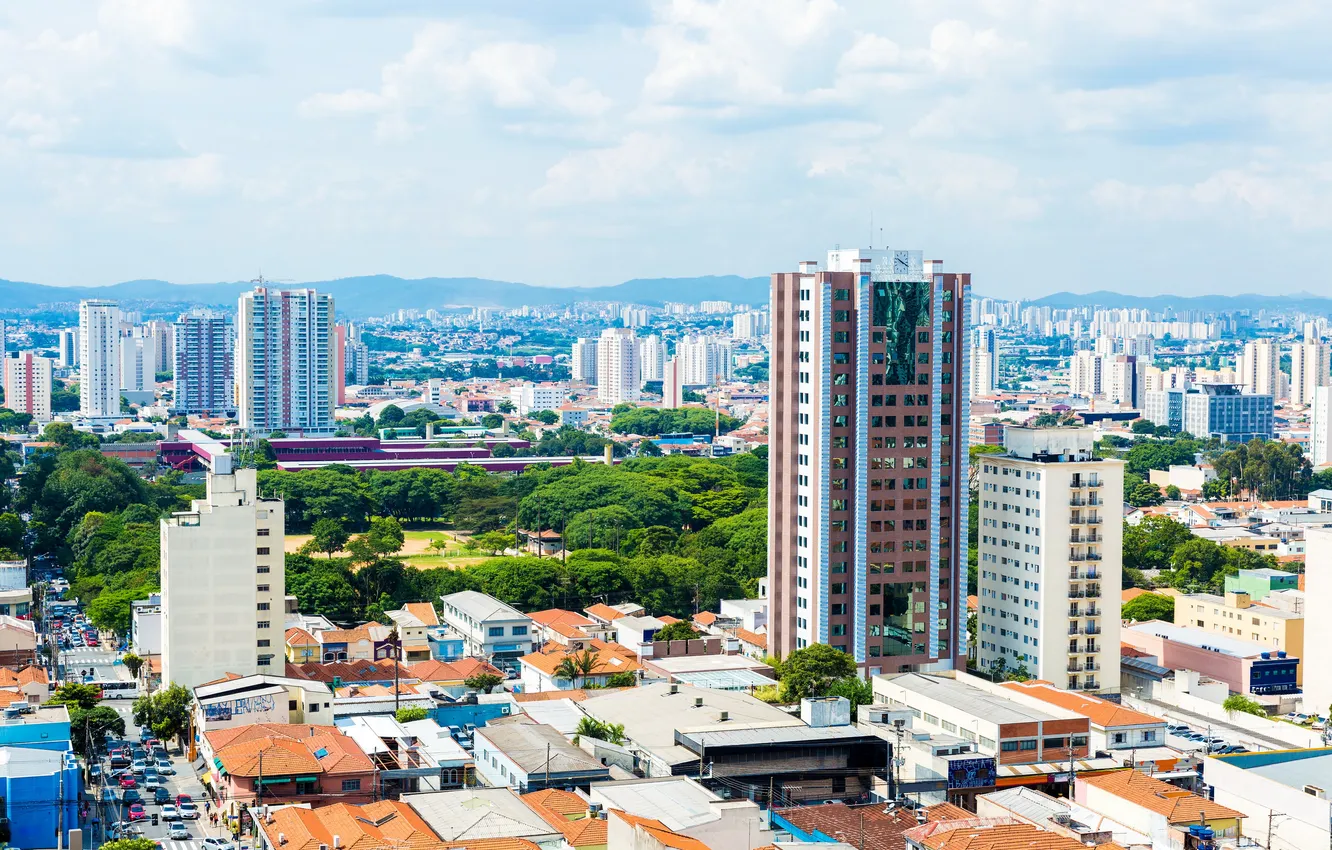 Photo wallpaper landscape, home, Brazil, megapolis, Sao Paulo