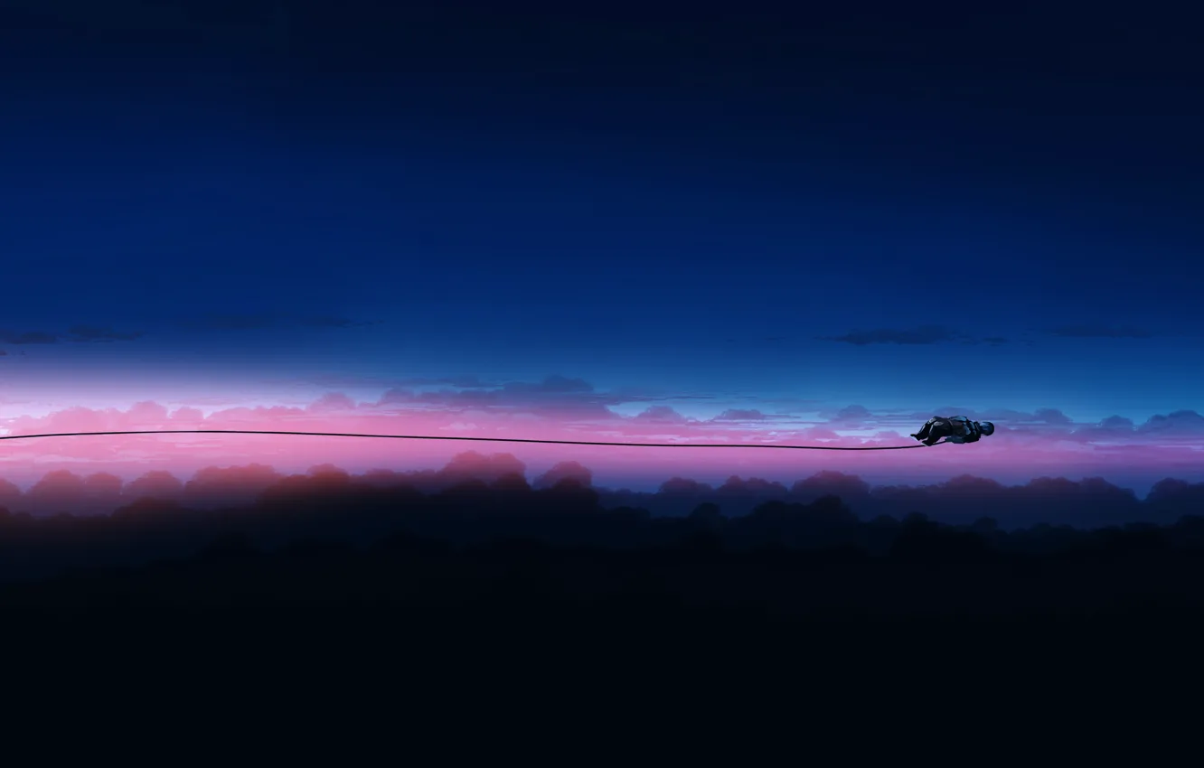 Photo wallpaper the sky, fiction, wire, people, protective suit