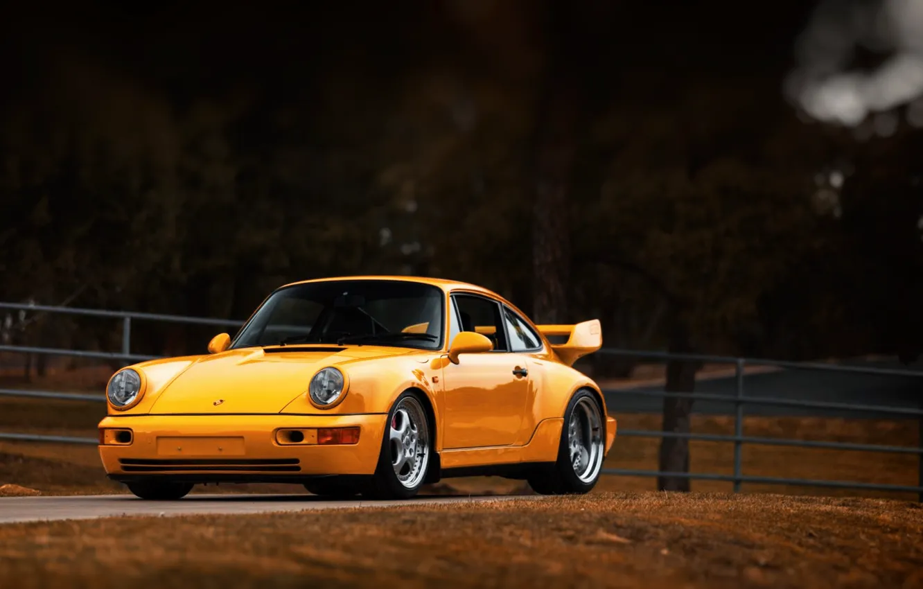 Photo wallpaper Auto, Yellow, 911, Porsche, Machine, Porsche 911, Carrera, 1993