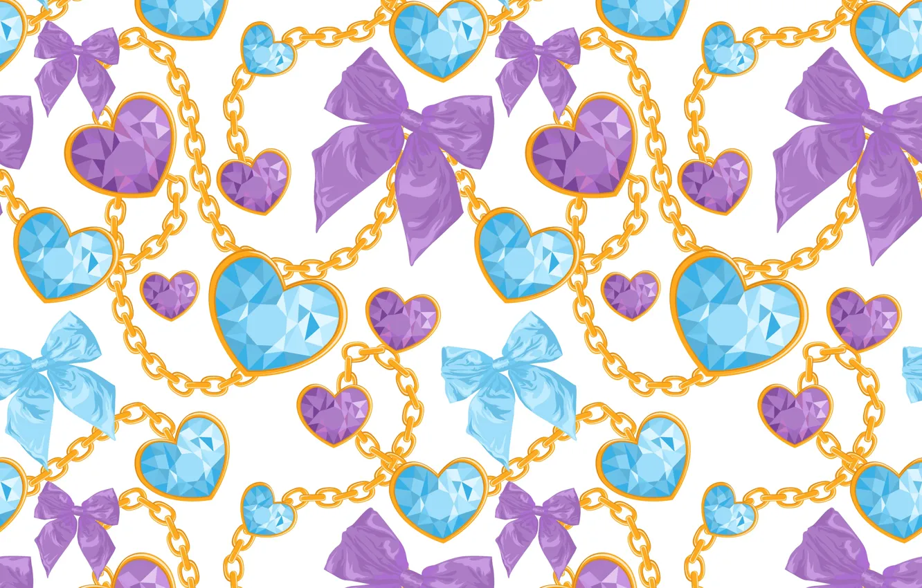 Photo wallpaper Hearts, Background, Texture, Bow