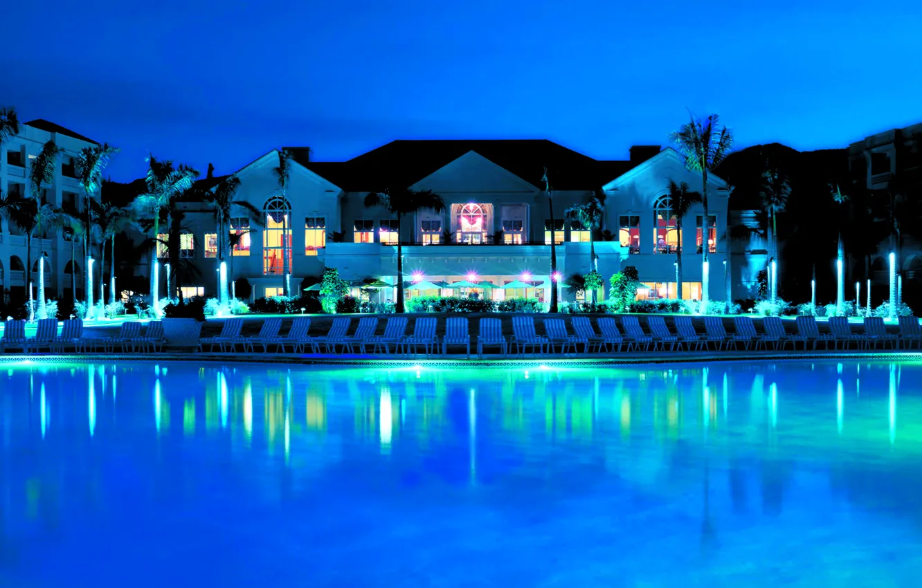 Photo wallpaper the evening, pool, resort, Caribbean