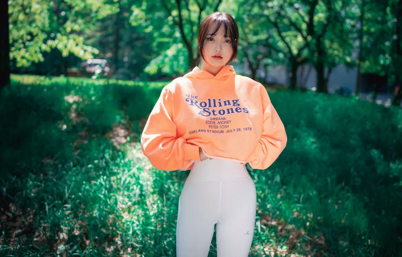 Photo wallpaper look, pose, Asian, beautiful girl, Nega, charm, look, beautiful girl