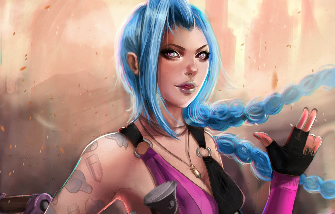 Photo wallpaper girl, art, League of Legends, Jinx, Jinx