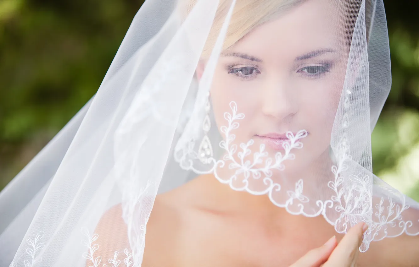 Photo wallpaper smile, woman, the bride, wedding