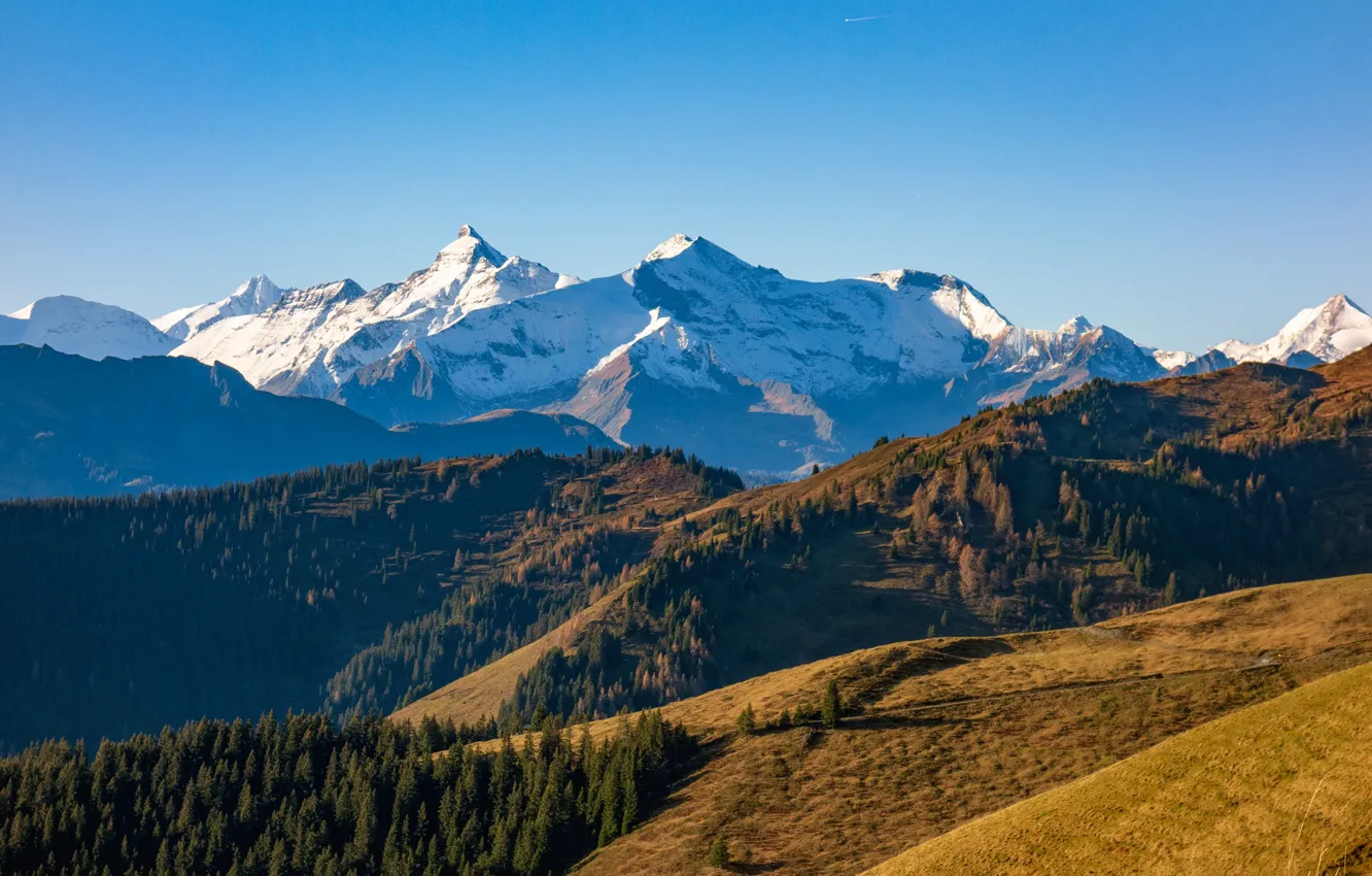 Photo wallpaper the sky, mountains, hills, Austria
