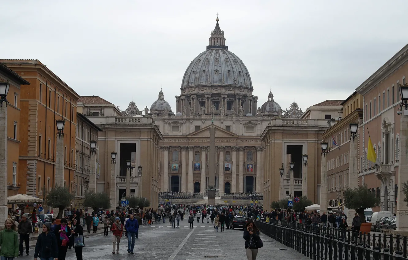 Photo wallpaper street, Rome, Italy, The Vatican, St. Peter's Cathedral