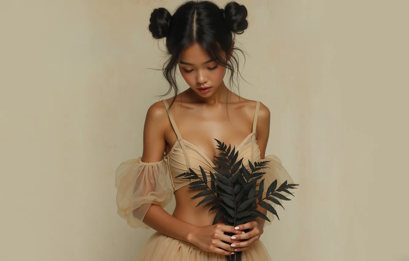 Photo wallpaper Asian, cutie, asian, digital art, digital art, cutie, asian girls, artificial intelligence