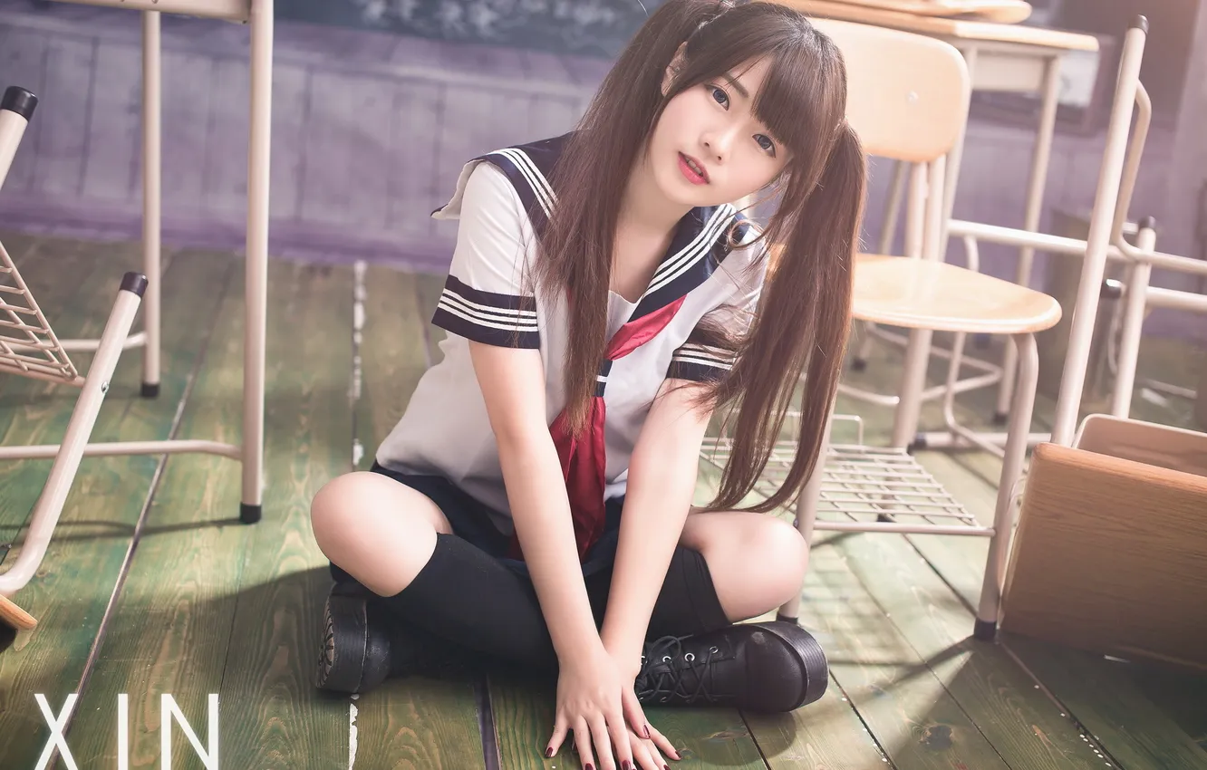 Photo wallpaper look, girl, background