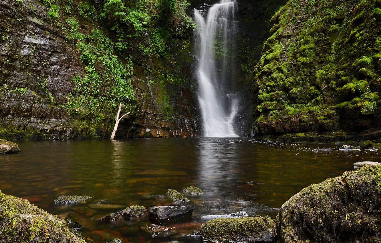 Photo wallpaper river, stones, rocks, waterfall