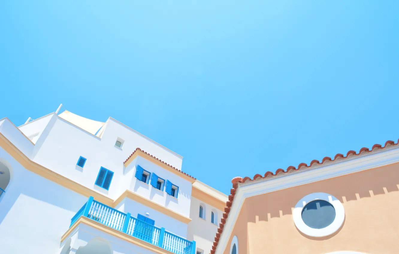 Photo wallpaper city, morning, Greece, house, sky, style, morning, architecture