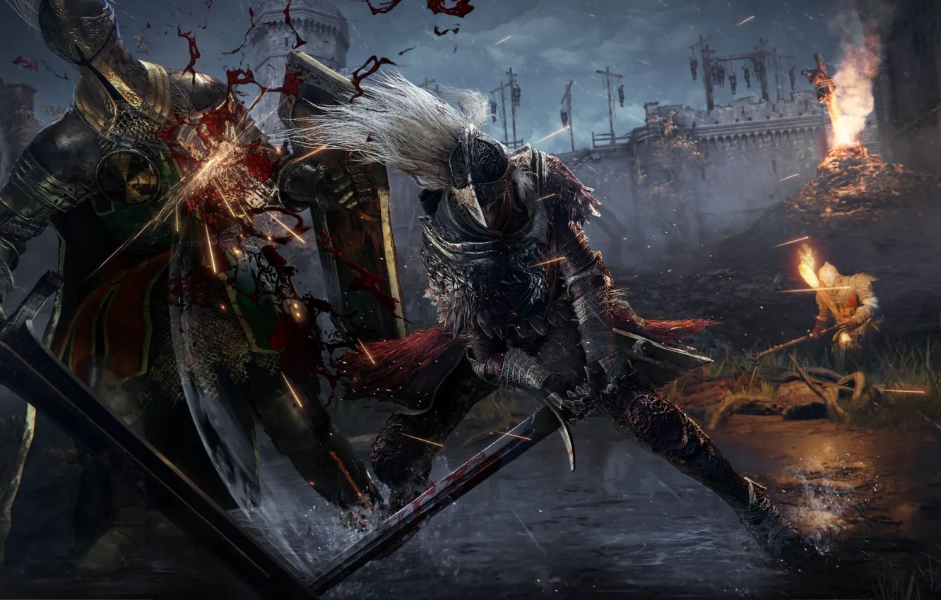 Photo wallpaper the game, the battle, knight, Elden Ring