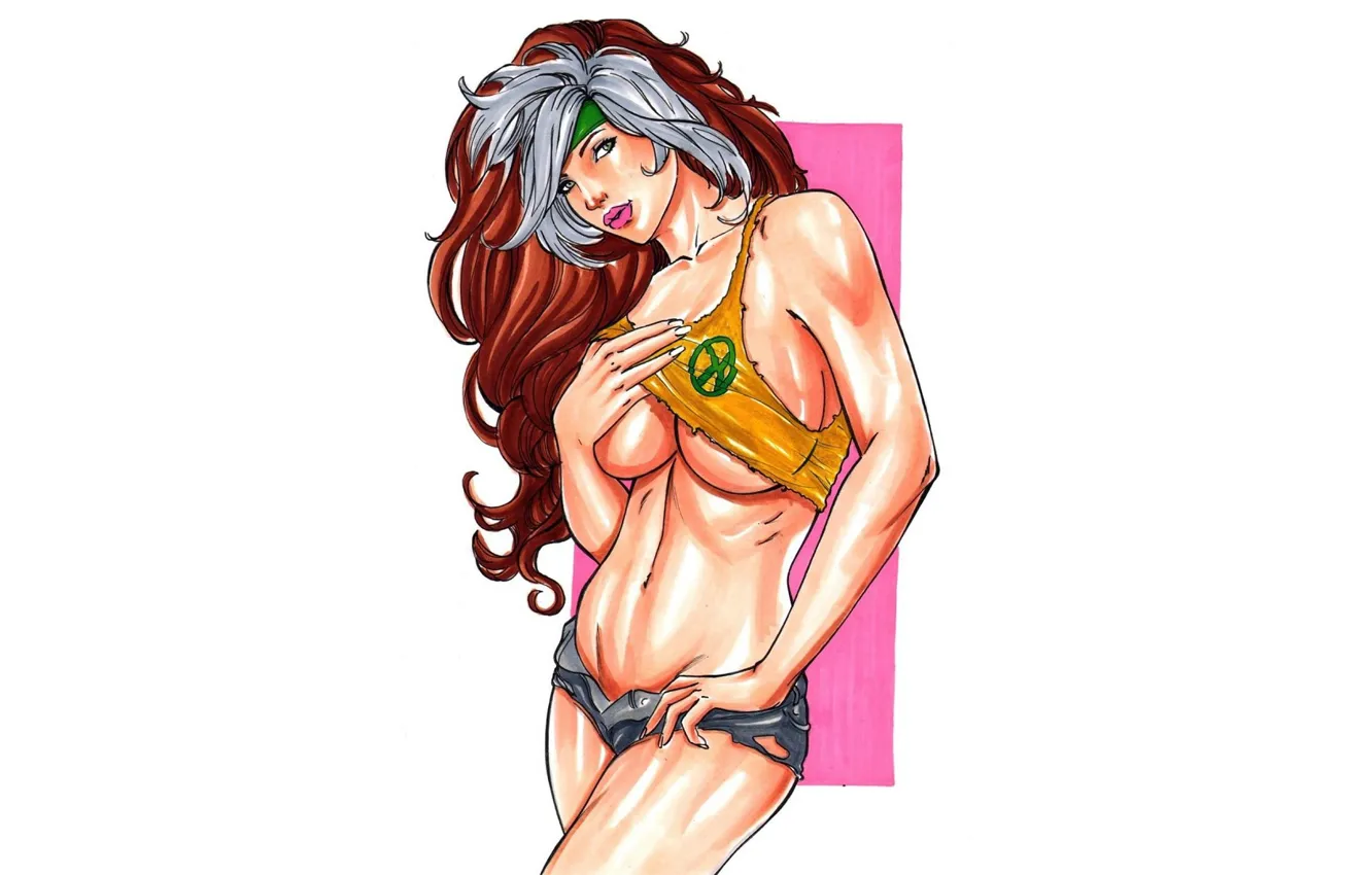 Photo wallpaper look, girl, comic