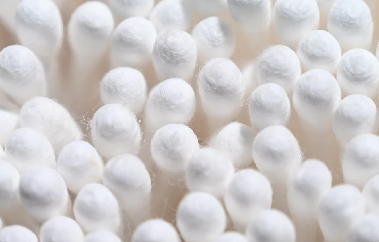 Photo wallpaper white, macro, cool, cotton swabs