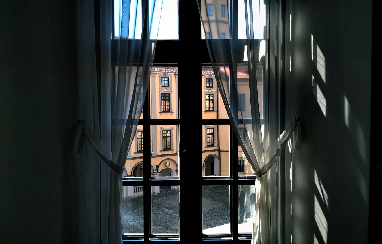 Photo wallpaper city, colorful, light, europe, view, old, window, castle